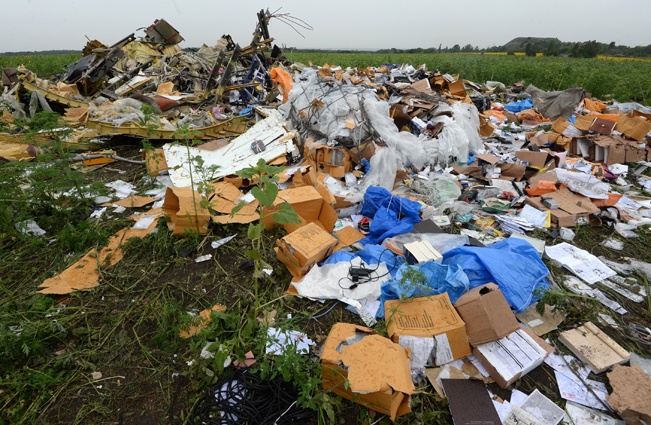 На месте крушения малайзийского Boeing MH17, 17 июля 2014-го