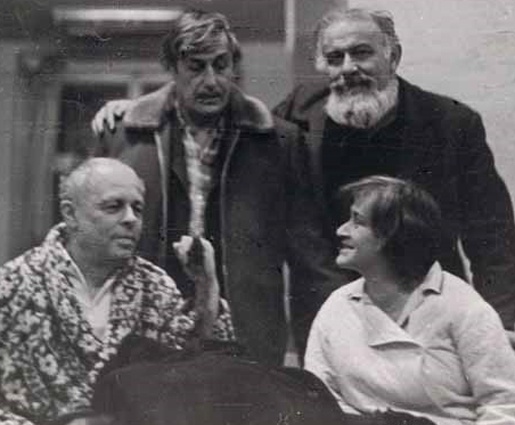 Виктор Некрасов и Лев Копелев в гостях у Андрея Сахарова и его супруги Елены Боннэр, 1972 год