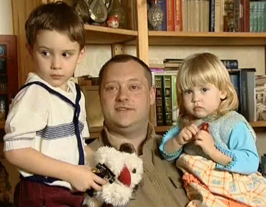 Старший сын Владимира Семеновича Аркадий с сыном и дочерью. Всего у Аркадия пятеро детей
