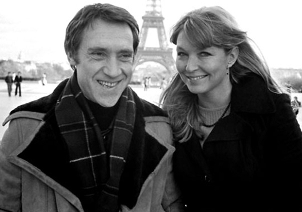 С третьей женой актрисой Мариной Влади в Париже, конец 70-х