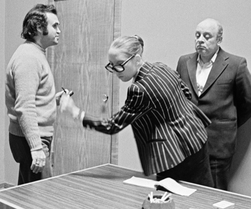 С режиссером Глебом Панфиловым и Инной Чуриковой на съемках фильма «Прошу слова», 1975 год