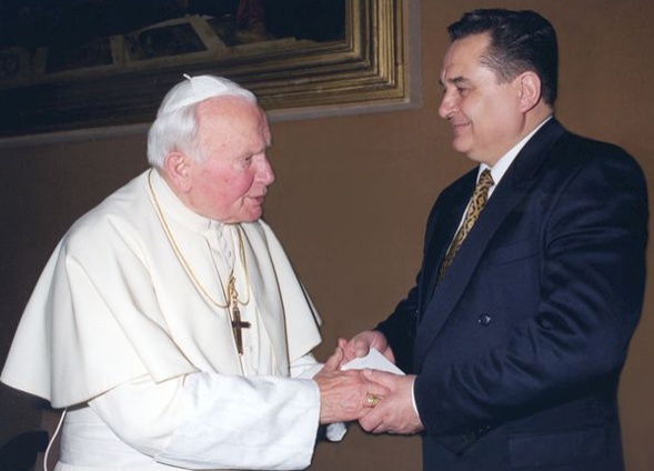 После аудиенции с Папой Римским Иоанном Павлом II, Рим, Ватикан, 1999 год