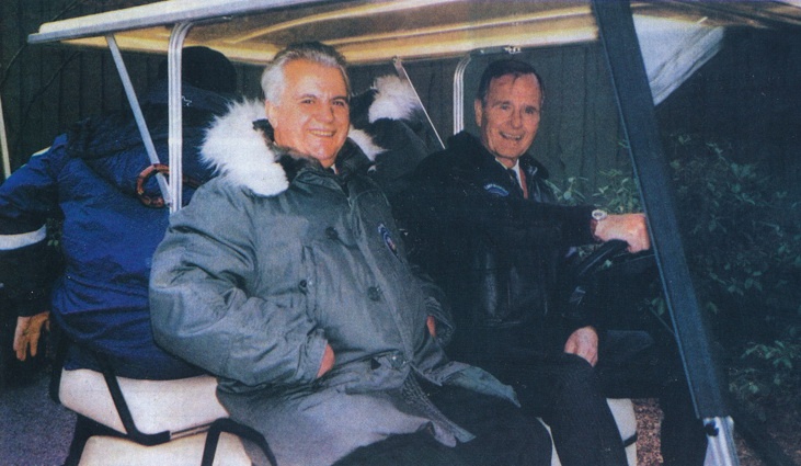 Леонид Кравчук в гостях у президента США Джорджа Буша в его резиденции в Кэмп-Дэвиде, 1992 год