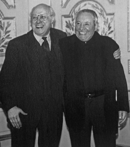С Мстиславом Ростроповичем на торжественном вечере, посвященном своему 70-летию, Нью-Йорк, 1996 год