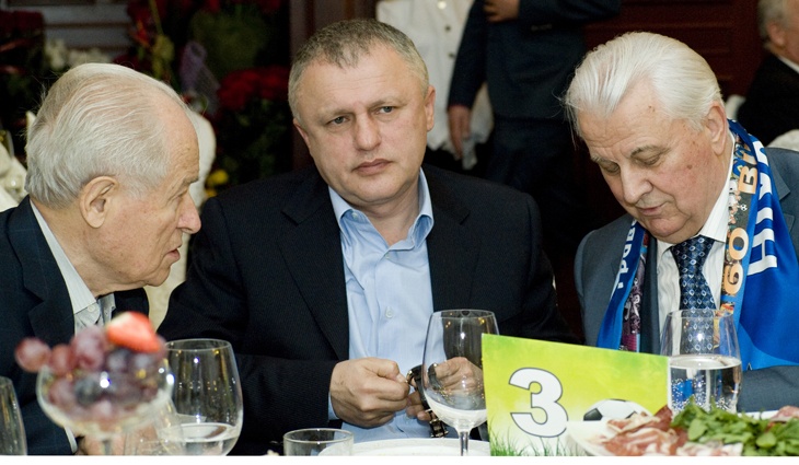 Михаил Давидович с сыном Игорем и первым президентом Украины Леонидом Кравчуком