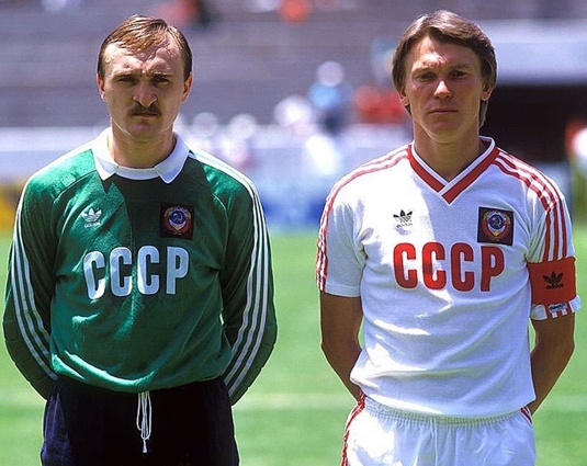 С Олегом Блохиным в составе сборной СССР, 80-е годы